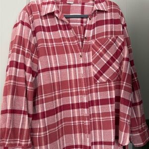 Aerie Red and Pink Checkered Top